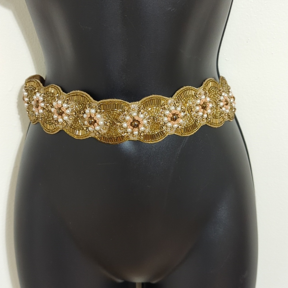Anthropologie Beaded Stretch Belt